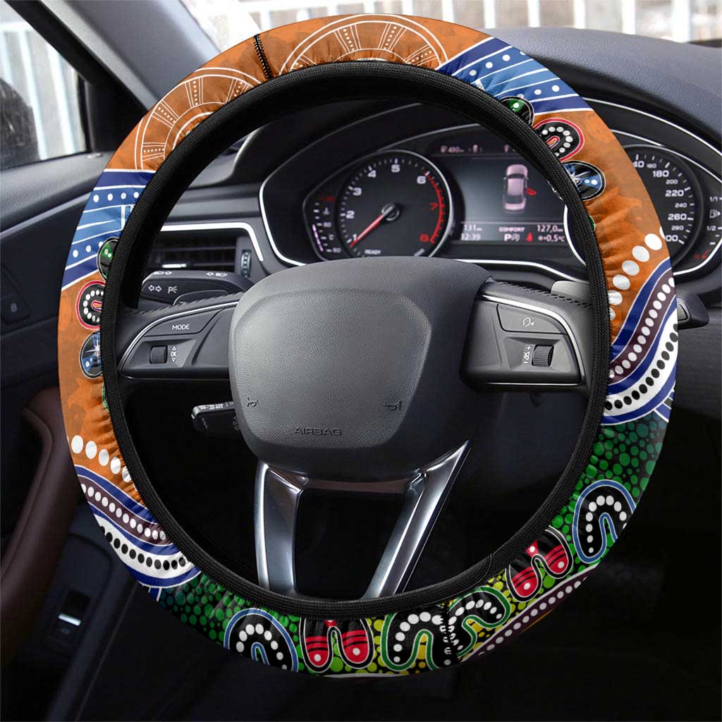 NAIDOC Week 2024 GWS Giants Steering Wheel Cover Australia Aboriginal Dot Painting