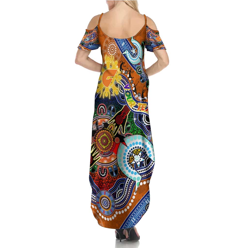 Custom NAIDOC Week 2024 GWS Giants Summer Maxi Dress Australia Aboriginal Dot Painting