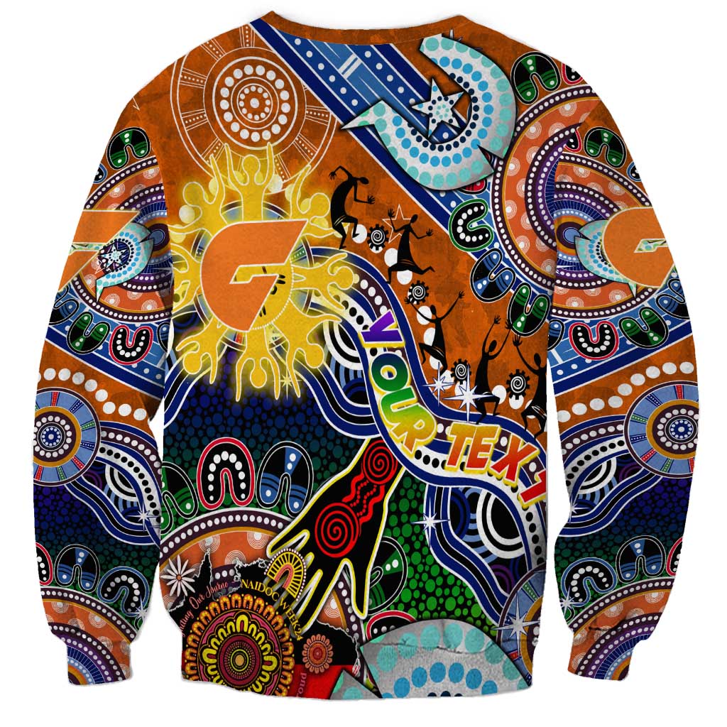 Custom NAIDOC Week 2024 GWS Giants Sweatshirt Australia Aboriginal Dot Painting