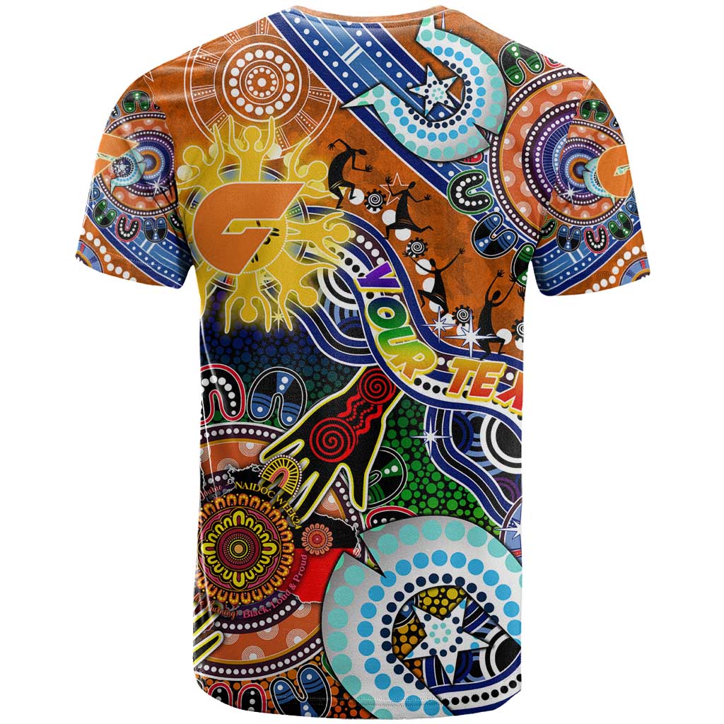 Custom NAIDOC Week 2024 GWS Giants T Shirt Australia Aboriginal Dot Painting