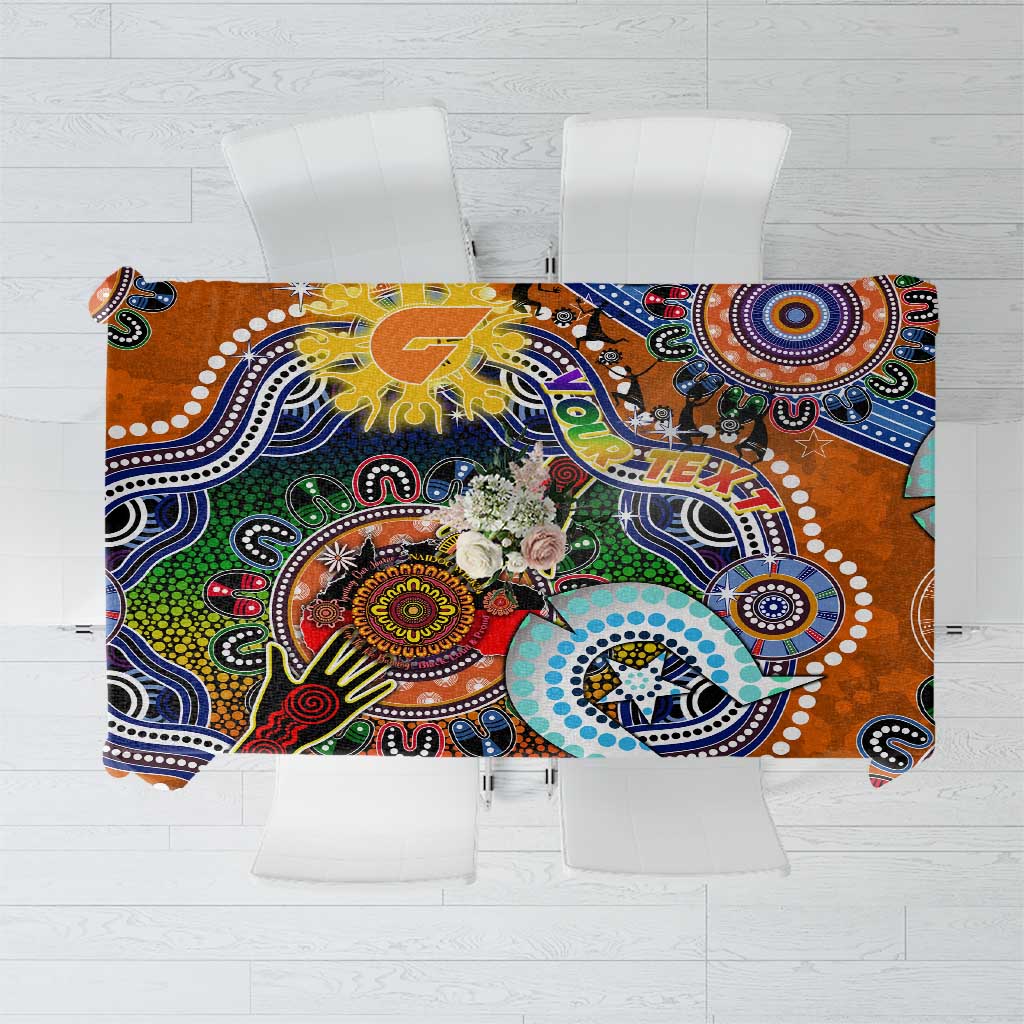Custom NAIDOC Week 2024 GWS Giants Tablecloth Australia Aboriginal Dot Painting