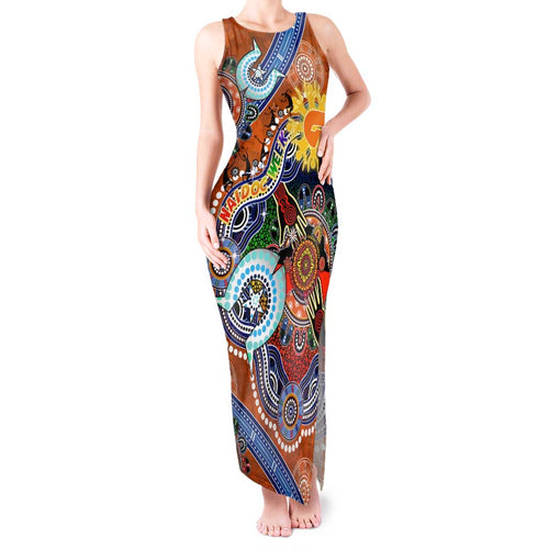 Custom NAIDOC Week 2024 GWS Giants Tank Maxi Dress Australia Aboriginal Dot Painting