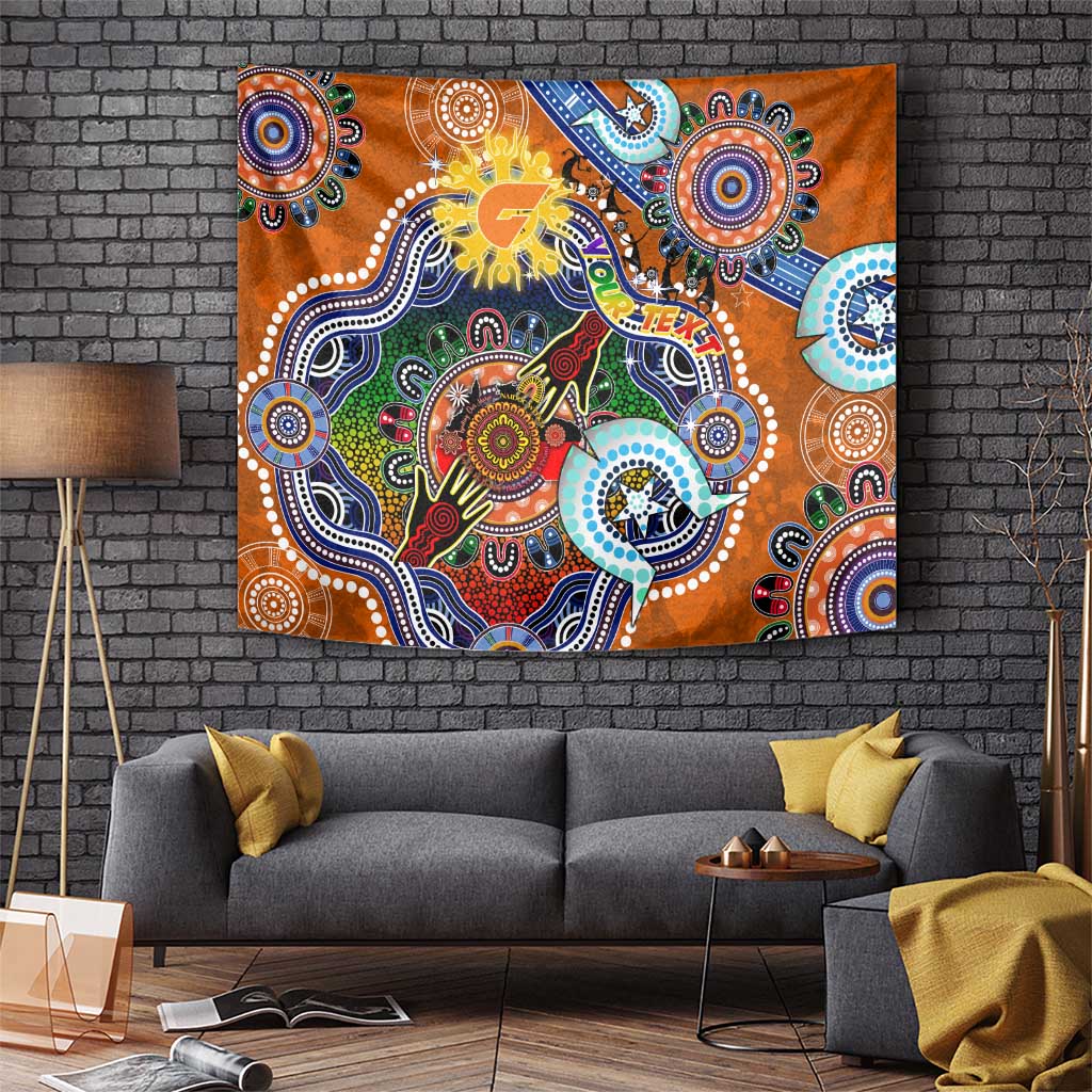 Custom NAIDOC Week 2024 GWS Giants Tapestry Australia Aboriginal Dot Painting