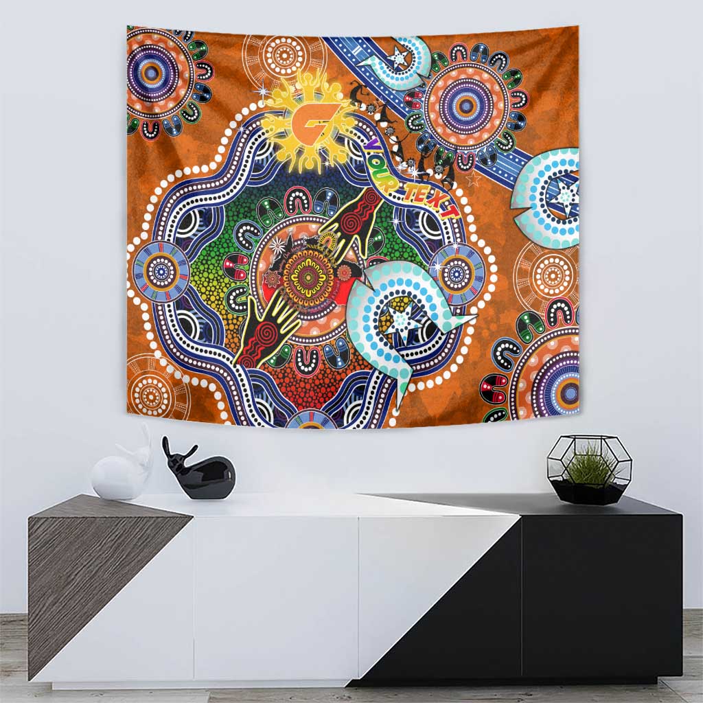 Custom NAIDOC Week 2024 GWS Giants Tapestry Australia Aboriginal Dot Painting
