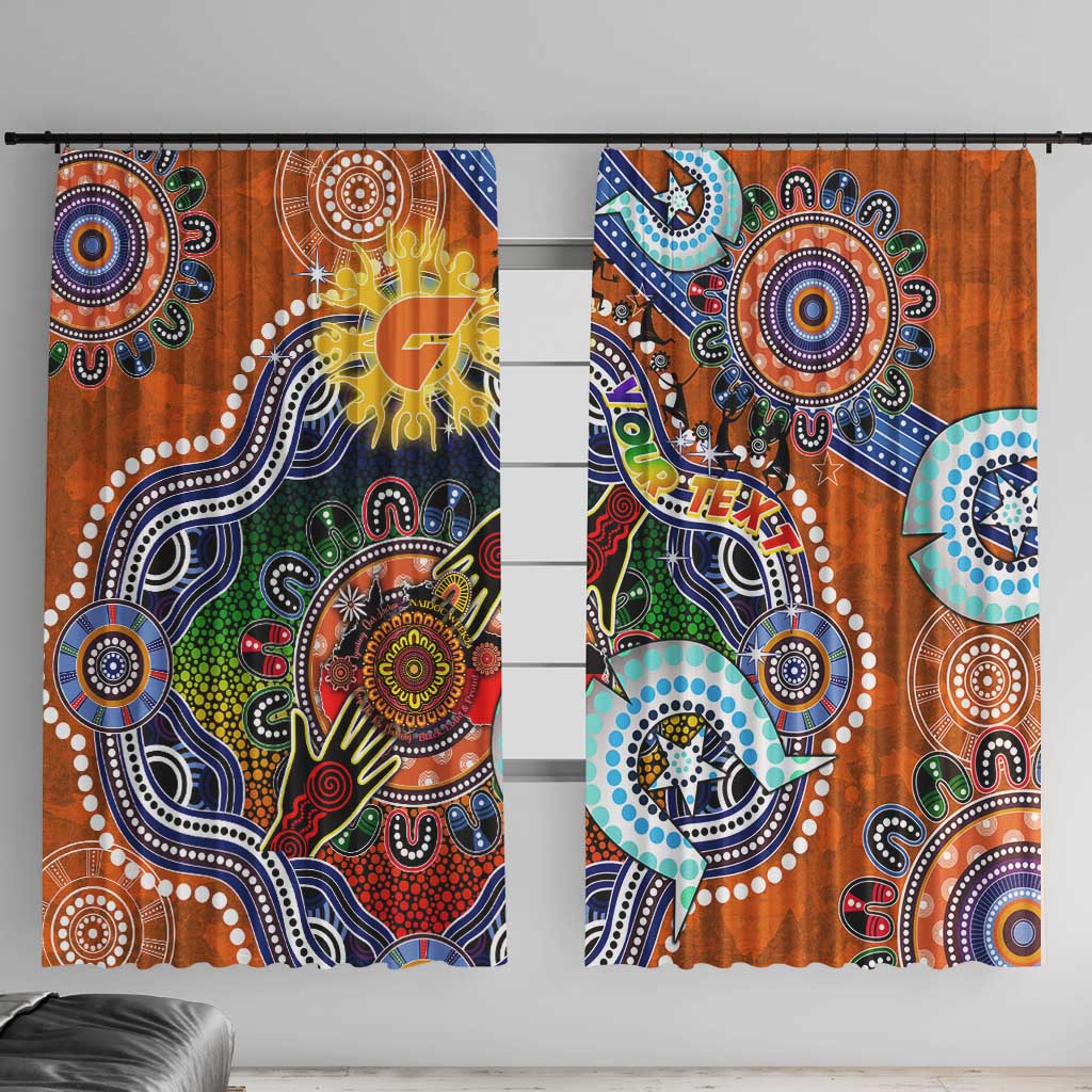 Custom NAIDOC Week 2024 GWS Giants Window Curtain Australia Aboriginal Dot Painting