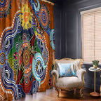 Custom NAIDOC Week 2024 GWS Giants Window Curtain Australia Aboriginal Dot Painting