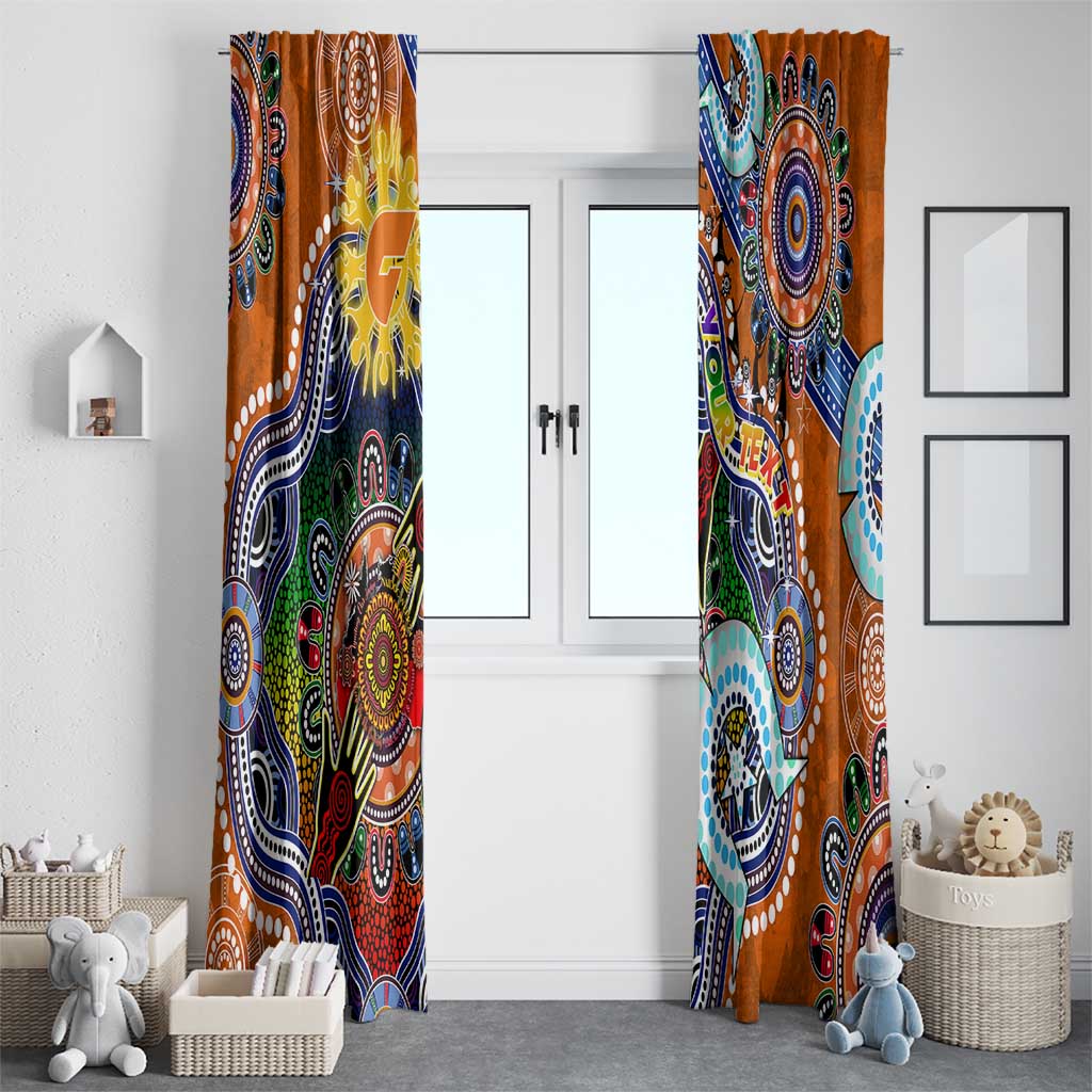 Custom NAIDOC Week 2024 GWS Giants Window Curtain Australia Aboriginal Dot Painting