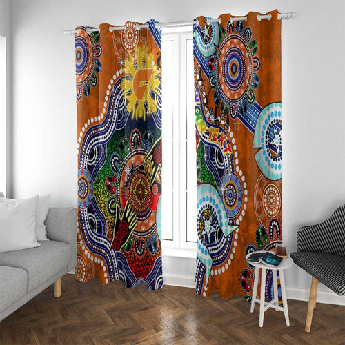 Custom NAIDOC Week 2024 GWS Giants Window Curtain Australia Aboriginal Dot Painting
