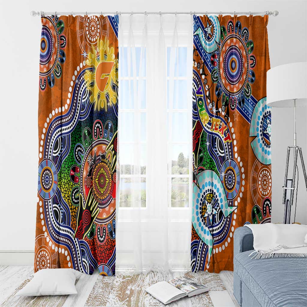 Custom NAIDOC Week 2024 GWS Giants Window Curtain Australia Aboriginal Dot Painting
