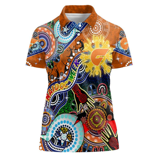 Custom NAIDOC Week 2024 GWS Giants Women Polo Shirt Australia Aboriginal Dot Painting