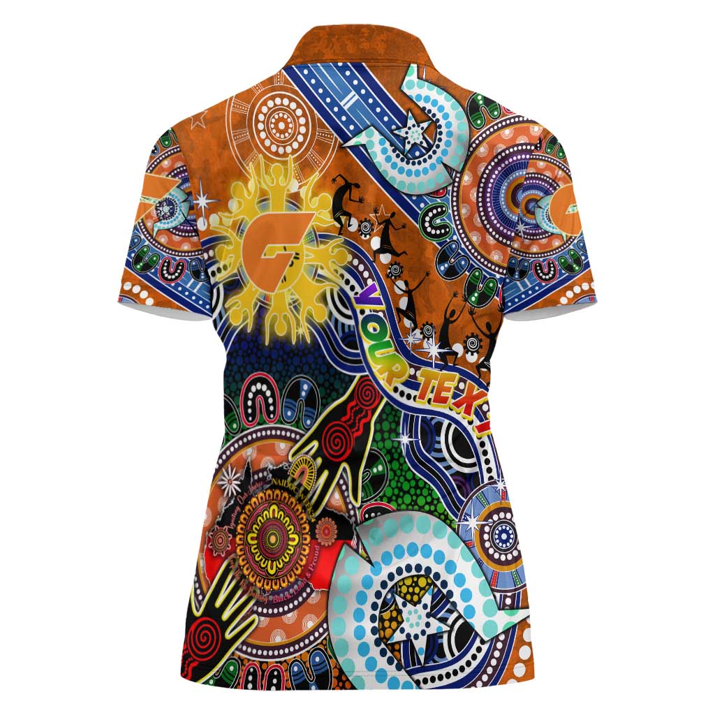 Custom NAIDOC Week 2024 GWS Giants Women Polo Shirt Australia Aboriginal Dot Painting