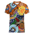Custom NAIDOC Week 2024 GWS Giants Women V-Neck T-Shirt Australia Aboriginal Dot Painting