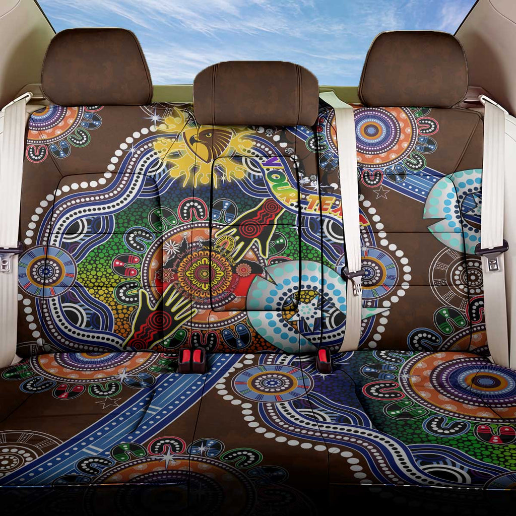 Custom NAIDOC Week 2024 Hawthorn Hawks Back Car Seat Cover Australia Aboriginal Dot Painting