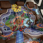 Custom NAIDOC Week 2024 Hawthorn Hawks Back Car Seat Cover Australia Aboriginal Dot Painting
