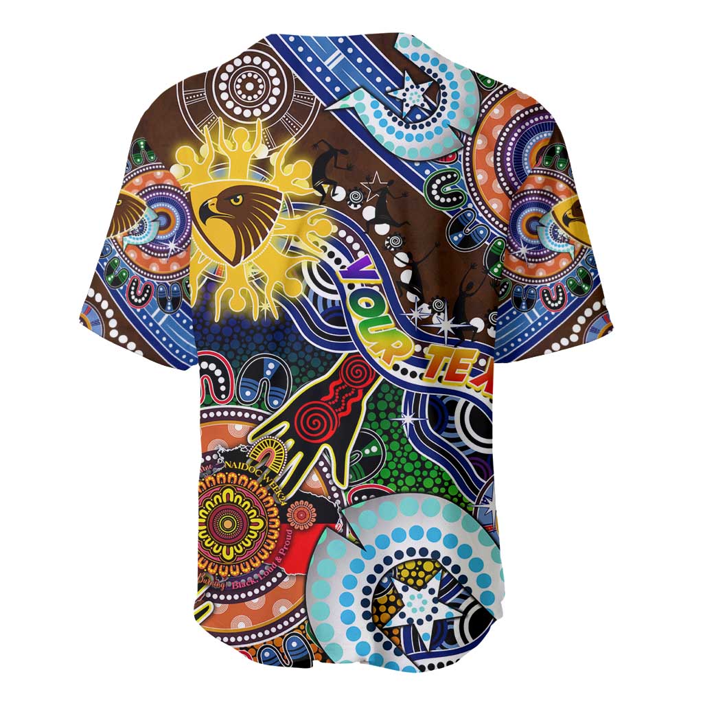 Custom NAIDOC Week 2024 Hawthorn Hawks Baseball Jersey Australia Aboriginal Dot Painting
