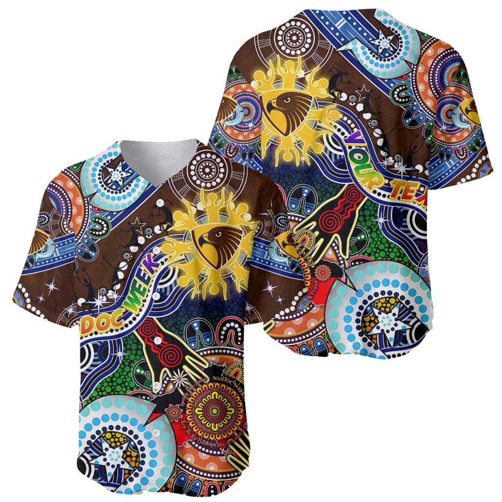 Custom NAIDOC Week 2024 Hawthorn Hawks Baseball Jersey Australia Aboriginal Dot Painting