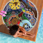 Custom NAIDOC Week 2024 Hawthorn Hawks Beach Blanket Australia Aboriginal Dot Painting
