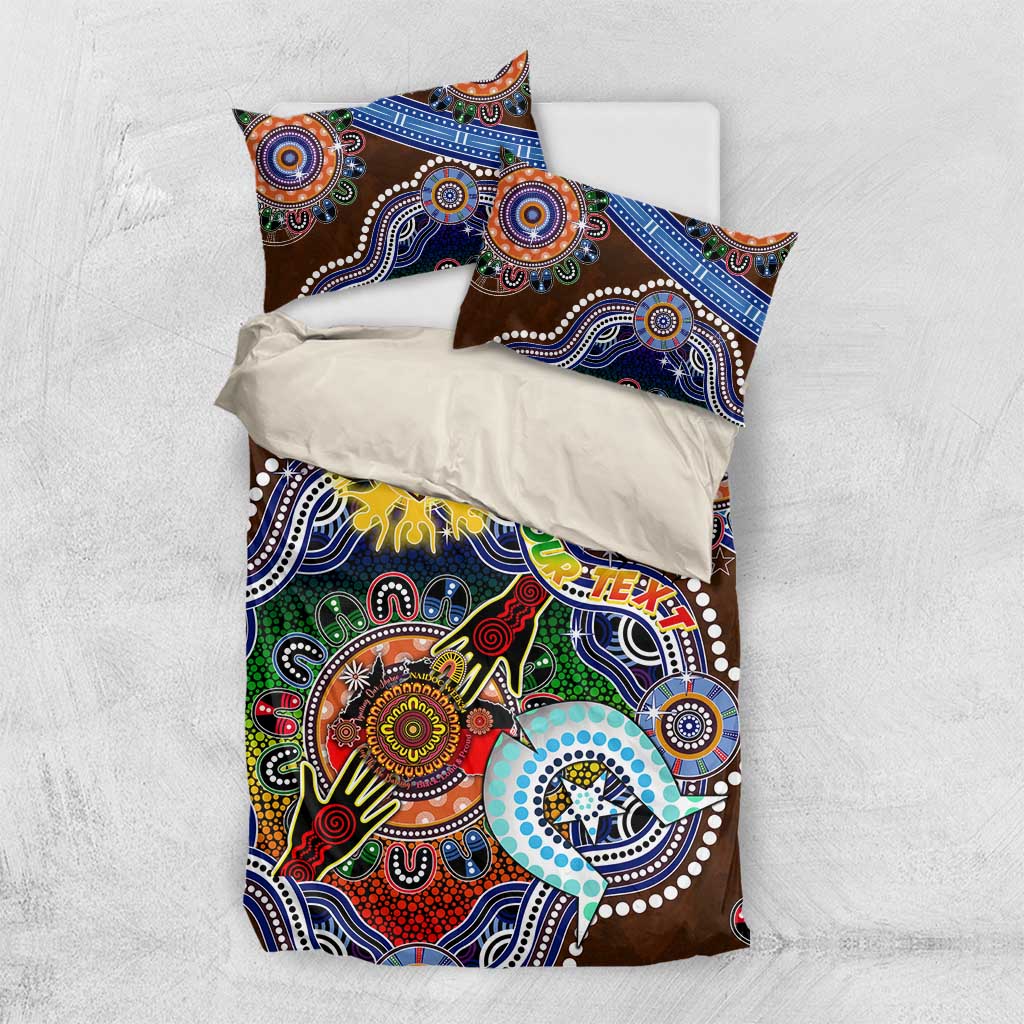 Custom NAIDOC Week 2024 Hawthorn Hawks Bedding Set Australia Aboriginal Dot Painting