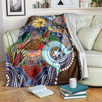 Custom NAIDOC Week 2024 Hawthorn Hawks Blanket Australia Aboriginal Dot Painting