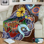 Custom NAIDOC Week 2024 Hawthorn Hawks Blanket Australia Aboriginal Dot Painting
