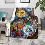 Custom NAIDOC Week 2024 Hawthorn Hawks Blanket Australia Aboriginal Dot Painting