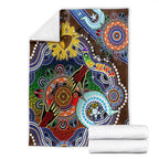 Custom NAIDOC Week 2024 Hawthorn Hawks Blanket Australia Aboriginal Dot Painting