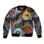 Custom NAIDOC Week 2024 Hawthorn Hawks Bomber Jacket Australia Aboriginal Dot Painting