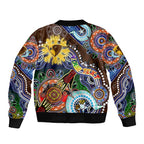 Custom NAIDOC Week 2024 Hawthorn Hawks Bomber Jacket Australia Aboriginal Dot Painting