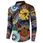 Custom NAIDOC Week 2024 Hawthorn Hawks Button Sweatshirt Australia Aboriginal Dot Painting