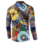 Custom NAIDOC Week 2024 Hawthorn Hawks Button Sweatshirt Australia Aboriginal Dot Painting