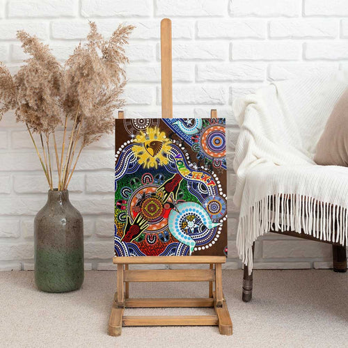 Custom NAIDOC Week 2024 Hawthorn Hawks Canvas Wall Art Australia Aboriginal Dot Painting