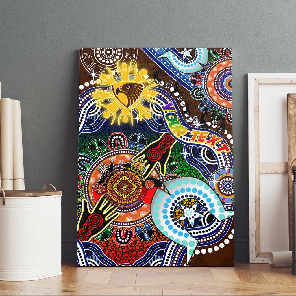 Custom NAIDOC Week 2024 Hawthorn Hawks Canvas Wall Art Australia Aboriginal Dot Painting