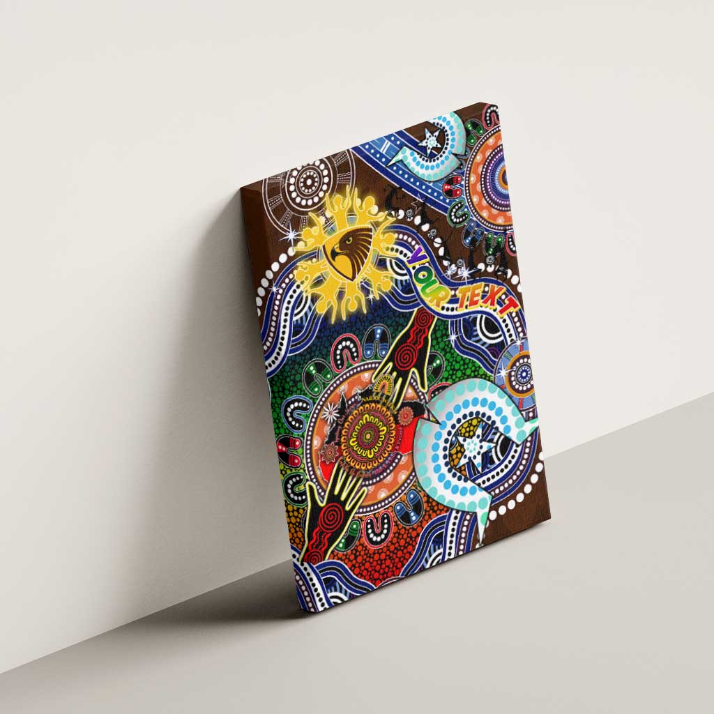 Custom NAIDOC Week 2024 Hawthorn Hawks Canvas Wall Art Australia Aboriginal Dot Painting
