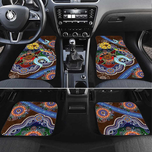 Custom NAIDOC Week 2024 Hawthorn Hawks Car Mats Australia Aboriginal Dot Painting