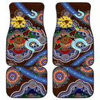 Custom NAIDOC Week 2024 Hawthorn Hawks Car Mats Australia Aboriginal Dot Painting