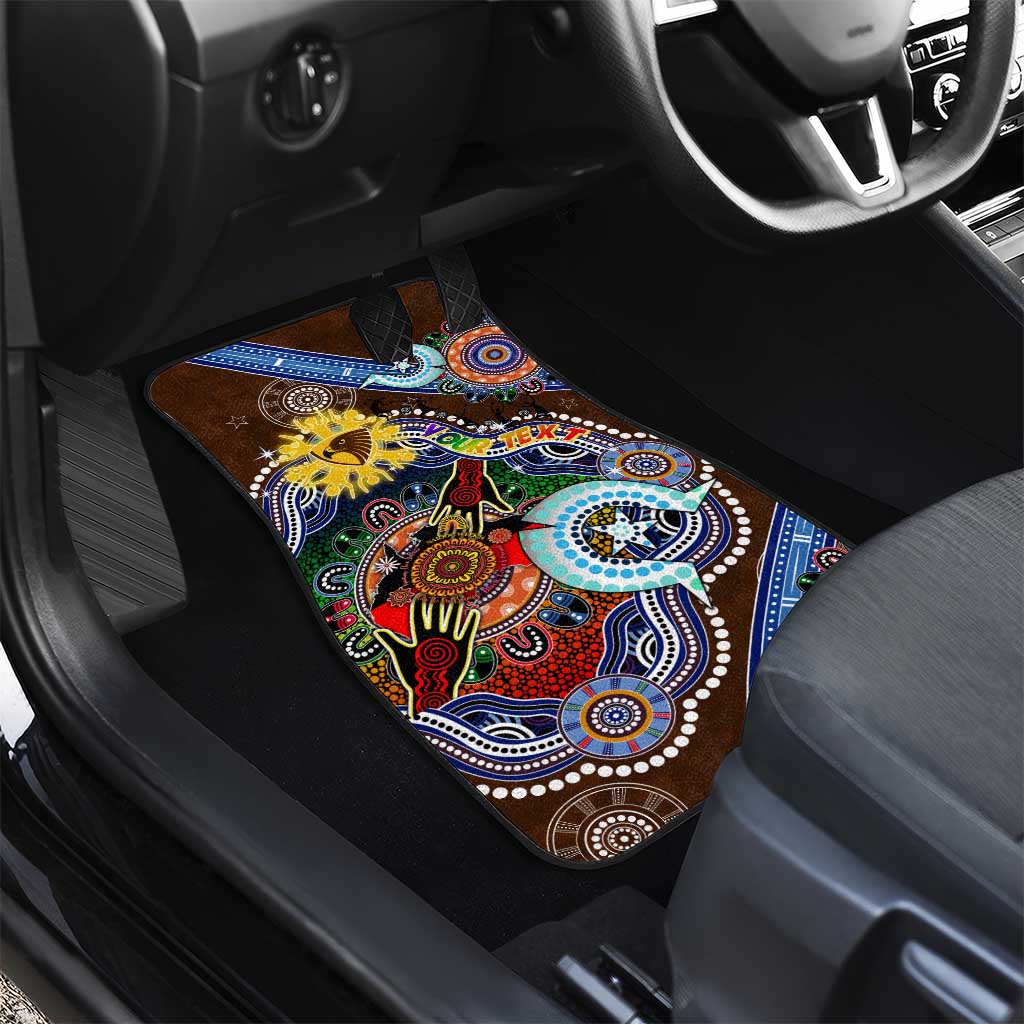 Custom NAIDOC Week 2024 Hawthorn Hawks Car Mats Australia Aboriginal Dot Painting