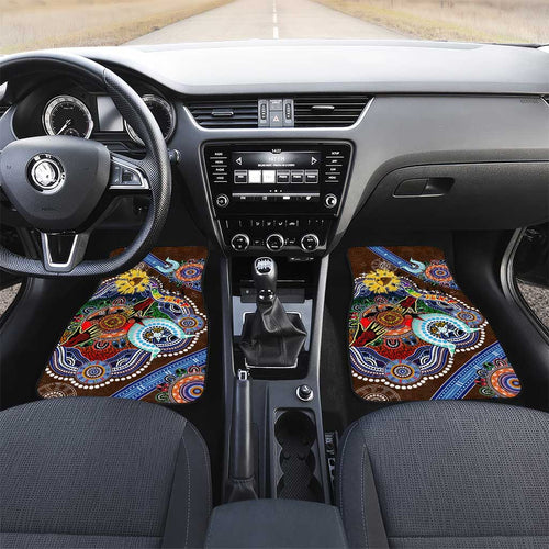 Custom NAIDOC Week 2024 Hawthorn Hawks Car Mats Australia Aboriginal Dot Painting