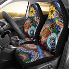 Custom NAIDOC Week 2024 Hawthorn Hawks Car Seat Cover Australia Aboriginal Dot Painting