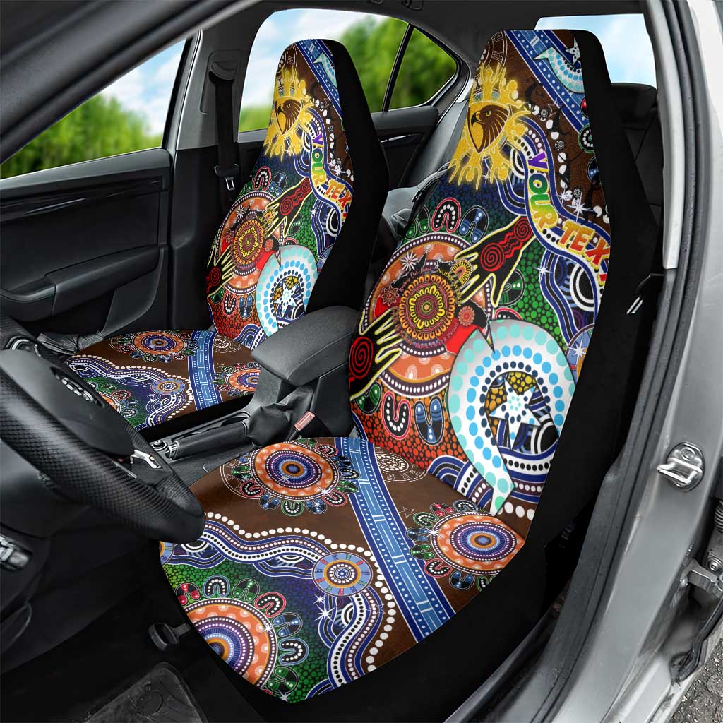 Custom NAIDOC Week 2024 Hawthorn Hawks Car Seat Cover Australia Aboriginal Dot Painting