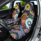 Custom NAIDOC Week 2024 Hawthorn Hawks Car Seat Cover Australia Aboriginal Dot Painting
