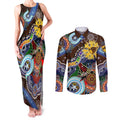 Custom NAIDOC Week 2024 Hawthorn Hawks Couples Matching Tank Maxi Dress and Long Sleeve Button Shirt Australia Aboriginal Dot Painting
