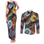 Custom NAIDOC Week 2024 Hawthorn Hawks Couples Matching Tank Maxi Dress and Long Sleeve Button Shirt Australia Aboriginal Dot Painting