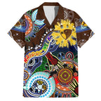Custom NAIDOC Week 2024 Hawthorn Hawks Family Matching Off Shoulder Maxi Dress and Hawaiian Shirt Australia Aboriginal Dot Painting
