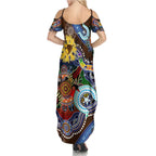 Custom NAIDOC Week 2024 Hawthorn Hawks Family Matching Summer Maxi Dress and Hawaiian Shirt Australia Aboriginal Dot Painting