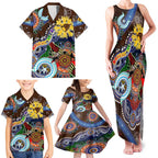 Custom NAIDOC Week 2024 Hawthorn Hawks Family Matching Tank Maxi Dress and Hawaiian Shirt Australia Aboriginal Dot Painting