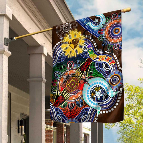 Custom NAIDOC Week 2024 Hawthorn Hawks Garden Flag Australia Aboriginal Dot Painting