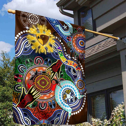 Custom NAIDOC Week 2024 Hawthorn Hawks Garden Flag Australia Aboriginal Dot Painting