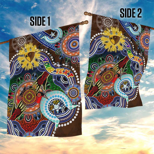 Custom NAIDOC Week 2024 Hawthorn Hawks Garden Flag Australia Aboriginal Dot Painting