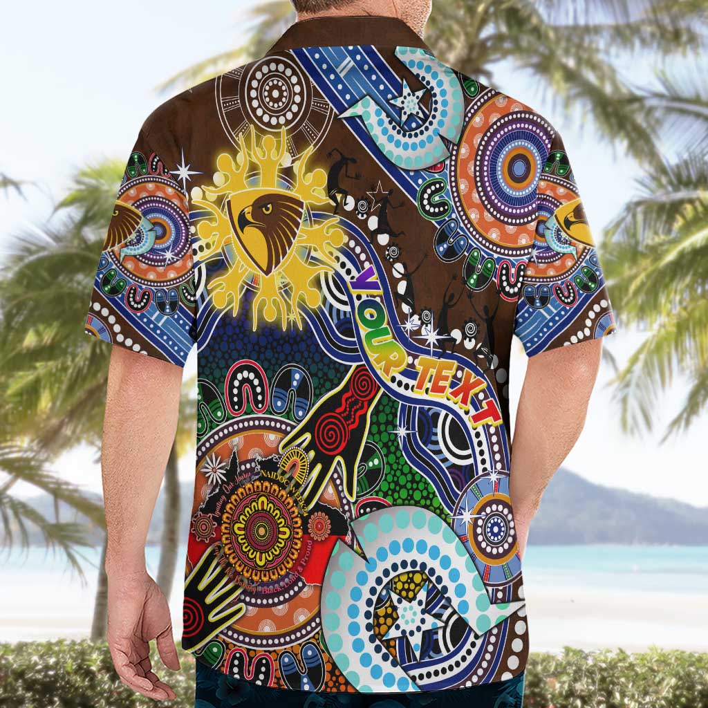 Custom NAIDOC Week 2024 Hawthorn Hawks Hawaiian Shirt Australia Aboriginal Dot Painting