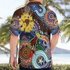 Custom NAIDOC Week 2024 Hawthorn Hawks Hawaiian Shirt Australia Aboriginal Dot Painting